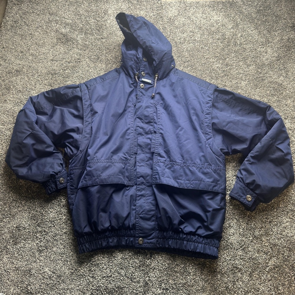 Killy Jacket Mens XL Blue Puffer Hooded Insulated Ski Elastic Waist Recco System